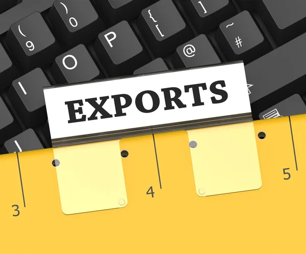 Exportar archivo muestra la venta en el extranjero 3d renderizado — Foto de Stock