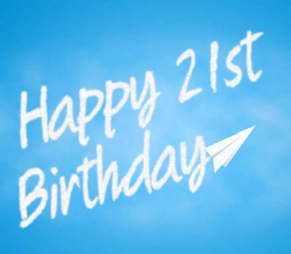 Tjugoförsta födelsedag anger 21 firande hälsningar — Stockfoto