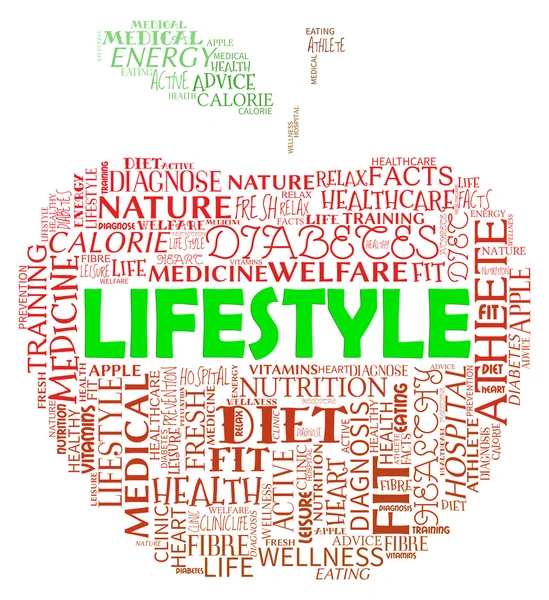Lifestyle-Apfel zeigt Lebenswahl und Leben — Stockfoto