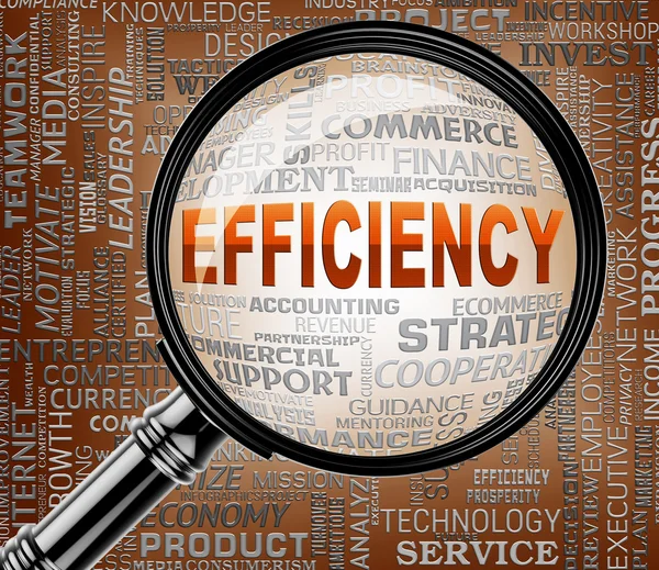 La loupe d'efficacité représente l'amélioration productive 3d Render — Photo