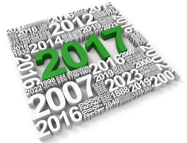 Twenty Seventeen Means 2017 New Year 3d Rendering — Stock Photo, Image