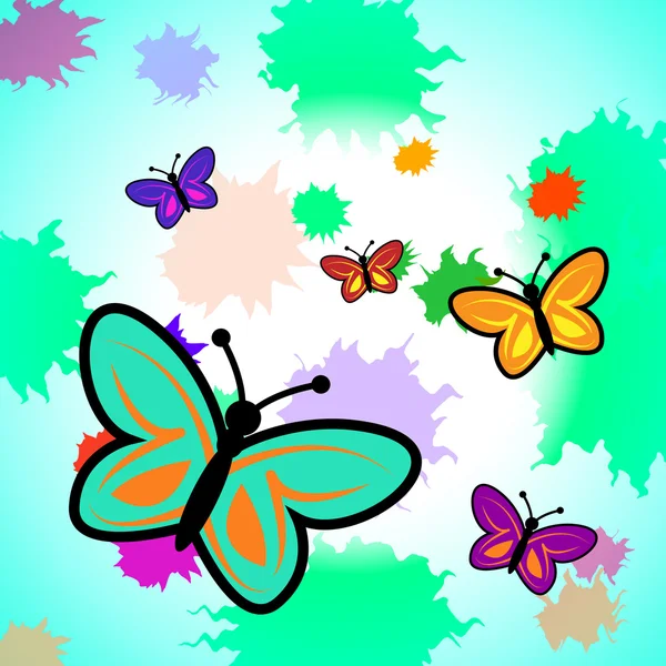 Colorful Butterflies Shows Vibrant Butterfly And Colourful — Stock Photo, Image