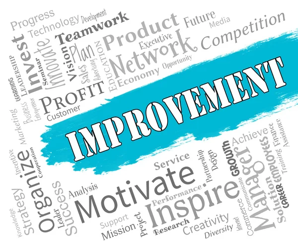 Förbättring ord visar uppgradering av framsteg och utveckling — Stockfoto
