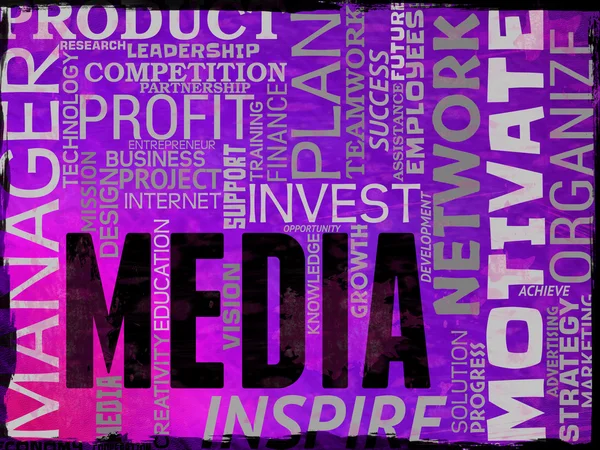 Media woorden toont Tv, Radio en kranten — Stockfoto
