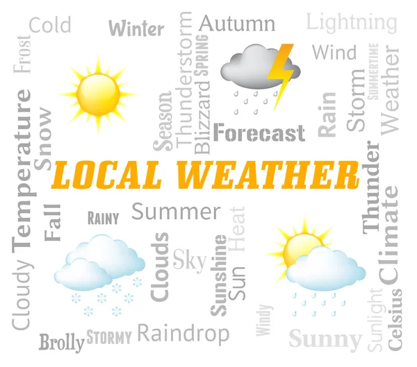 ローカル天気予報手段市または町予報 — ストック写真