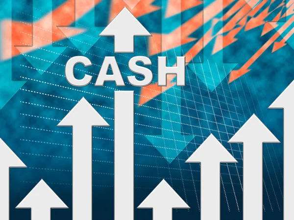 Cash Graph Means Wealth Prosperity And Earnings — Stock Photo, Image