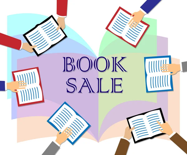 Eladó könyv megmutatja könyvek kedvezmények és ajánlatok — Stock Fotó