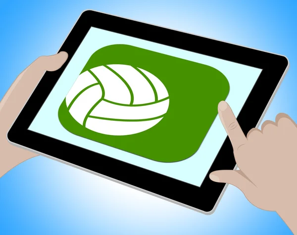 Fußball online zeigt Tablet-Fußball 3D-Illustration — Stockfoto