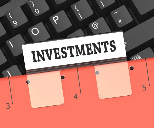 Investice souboru zobrazí Sklad investice 3d vykreslování — Stock fotografie