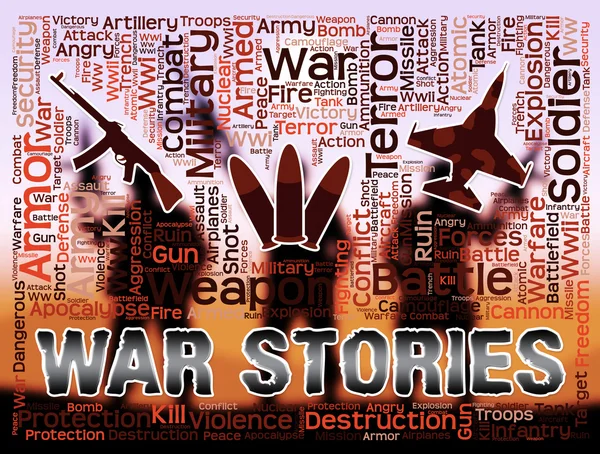 Historias de guerra significa anécdotas de acción militar y ficción — Foto de Stock