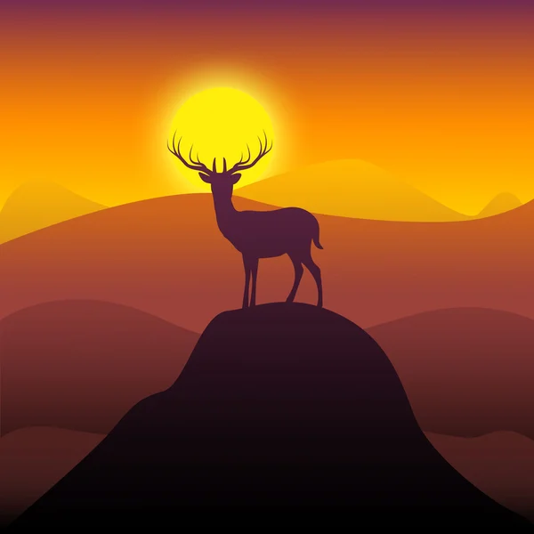 Ciervo de Montaña Representa al Pato Salvaje y la Caza — Foto de Stock