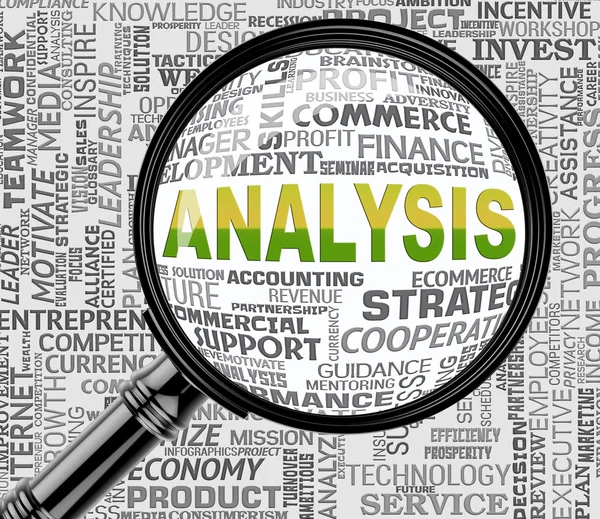 Analysis Magnifier Represents Data Analyzing 3d Rendering — Stock Photo, Image