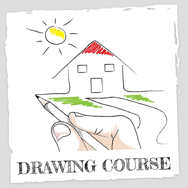 Cours de dessin indique esquisse créative et école — Photo