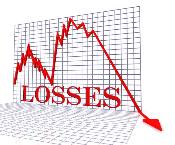 Losses Graph Represents Crisis Diagram 3d Rendering — Stock Photo, Image