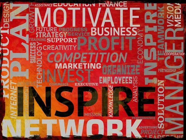 Inspire Words Indicates Inspiration Action And Motivate — Stock Photo, Image