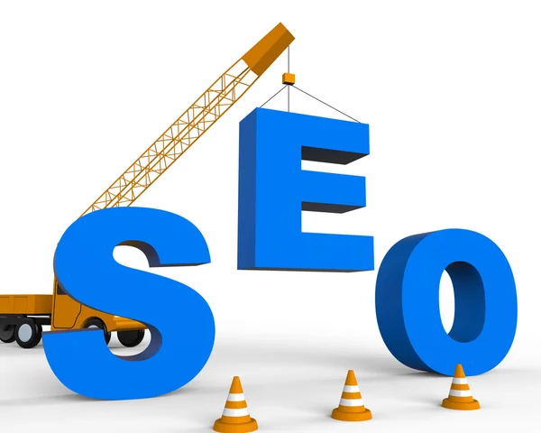 Build Seo Means Search Engine 3d Rendering — Stock Photo, Image