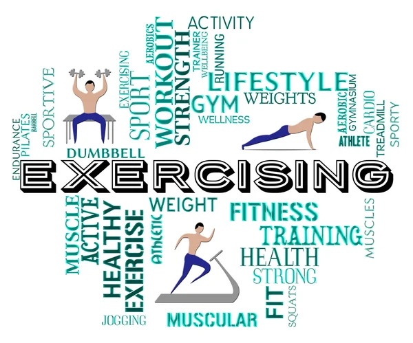 Fitness Exercising Means Working Out And Training — Stock Photo, Image
