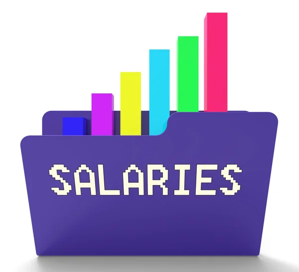 Salaries File Represents Income Graph 3d Rendering — Stock Photo, Image