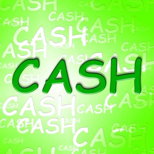 Cash Words Show Coins Currency And Money — Stock Photo, Image