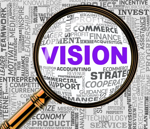 Vision Lupe bedeutet Zielprognose 3D-Rendering — Stockfoto