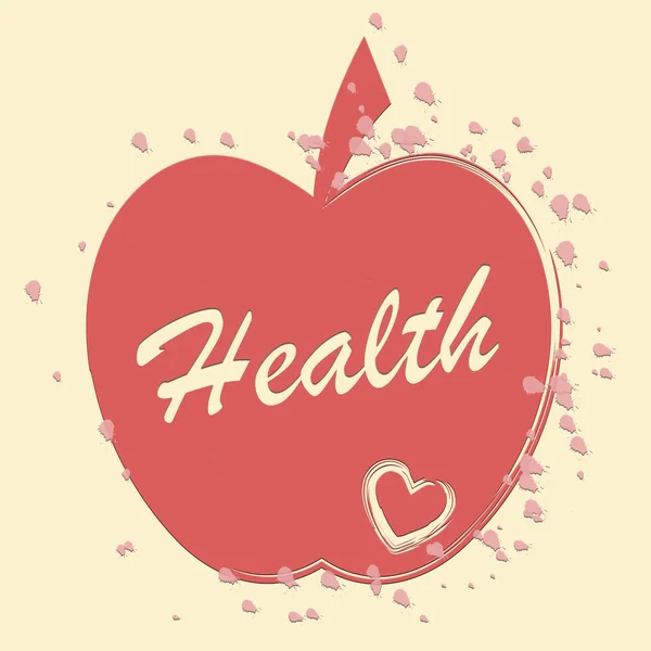 Health Apple Means Healthy Wellness And Care — Stock Photo, Image