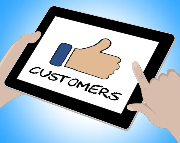 Customers Online Means Internet Shopper 3D Illustration — стоковое фото