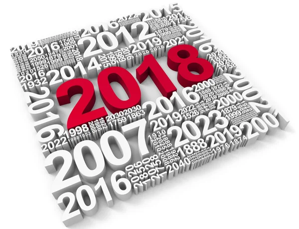 Twenty Eighteen Shows New Year 2018 3d Rendering — Stock Photo, Image