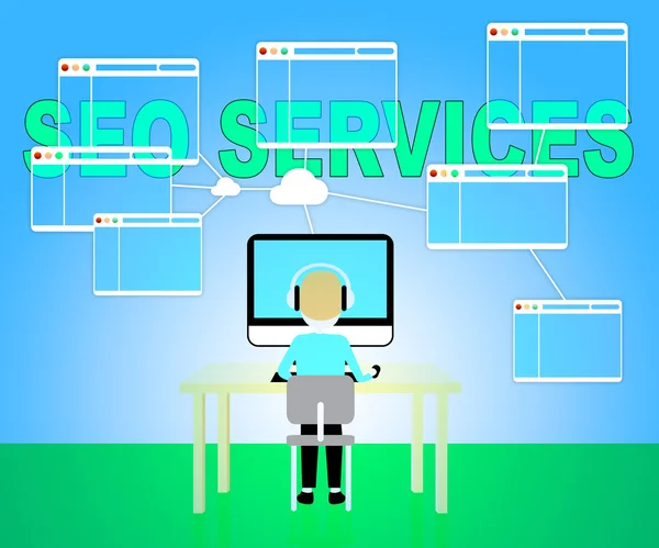 SEO tjänster representerar sökning Sem 3d Illustration — Stockfoto