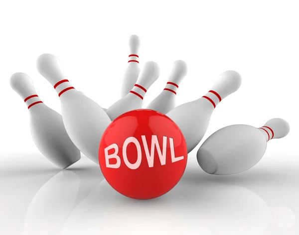 Kulvarlı Bovling temsil eden eğlence bowling 3d render — Stok fotoğraf
