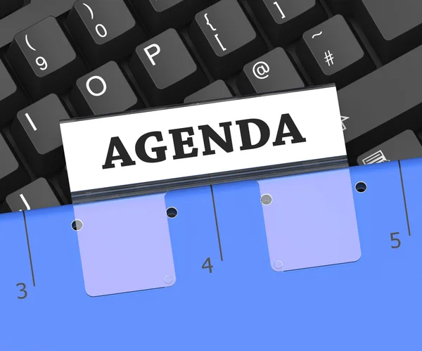 Agenda File Mostra Office Schedule 3d Rendering — Foto Stock