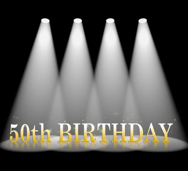 Fiftieth Birthday Means 50th Greeting And Celebration — Stock Photo, Image
