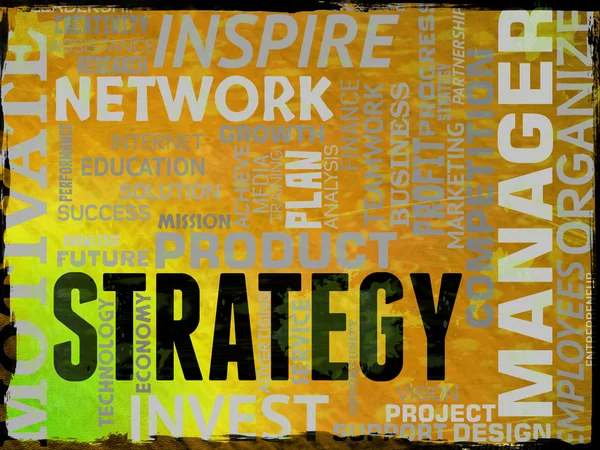 Strategy Words Means Tactics Vision And Solutions — Stock Photo, Image