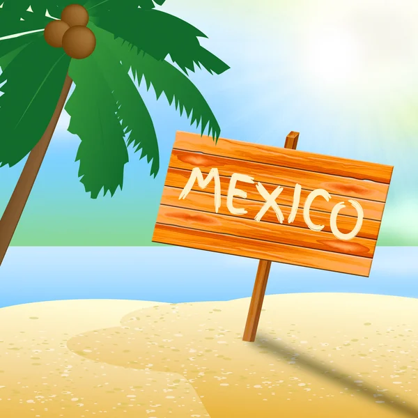 Messico Holiday Indica Cancun Vacation 3d Illustrazione — Foto Stock