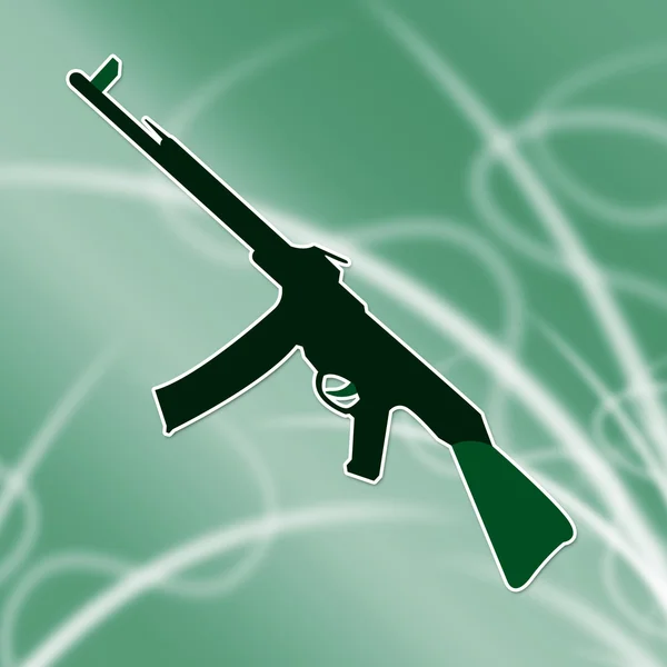 Machine Gun Icon Represents Combat And War — Stock Photo, Image