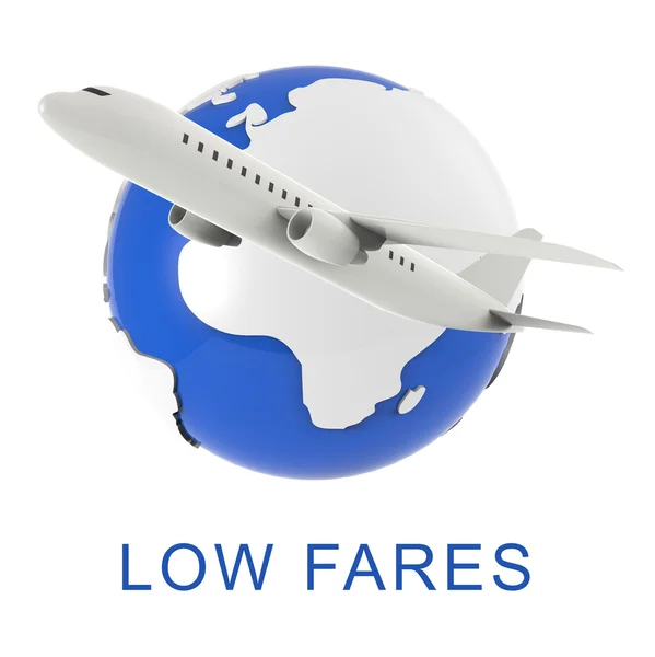Tarifas bajas muestra descuento Airfare 3D Rendering —  Fotos de Stock