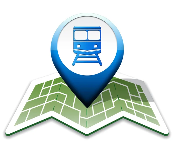 Zugkarte zeigt Intercity-Fahrt 3D-Illustration — Stockfoto