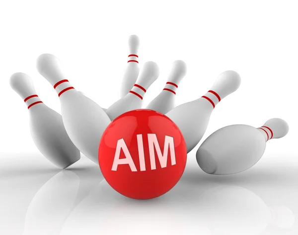 Bowling Aim Represents Aims Strike 3d Rendering — Stock Photo, Image