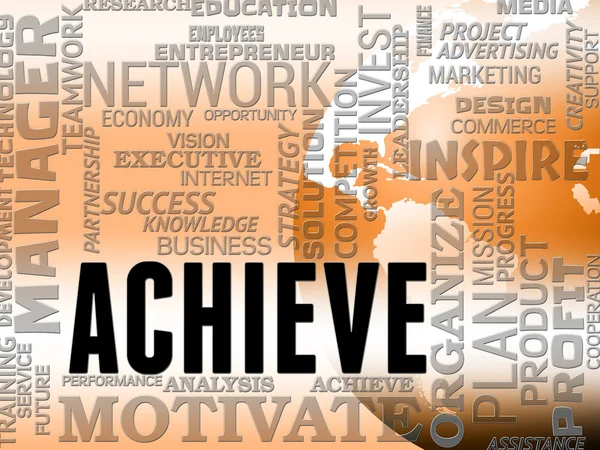 Achieve Words Shows Success Attainment And Achieving — Stock Photo, Image