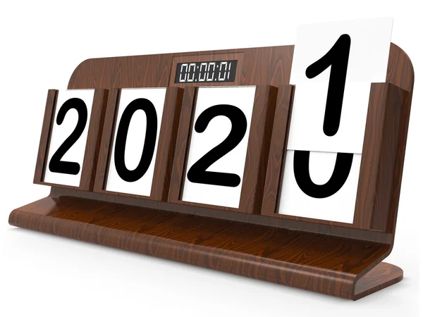 Twintig eenentwintig toont 2021 Nieuwjaar 3d Rendering — Stockfoto