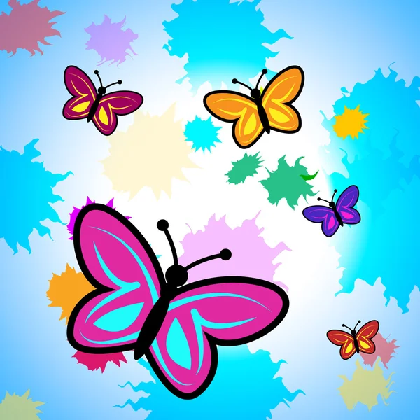 Barevné motýly ukazuje pulzující Butterfly a barvy — Stock fotografie