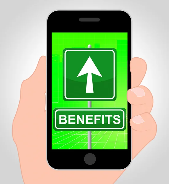 Benefits Online Shows Bonus Cellphone 3d Illustration — Stock Photo, Image