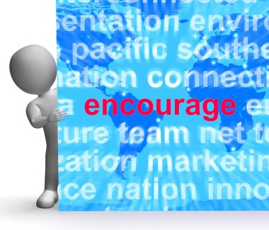 Encourage Word Cloud Sign Shows Promote Boost Encouraged clipart