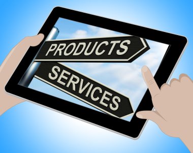 iş mal ve hizmet ürünleri Hizmetleri tablet gösterir