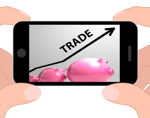 Trade Graph Displays Increase In Buying And Selling — Stock Photo, Image