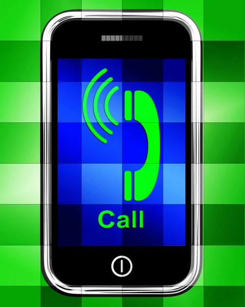 Call  On Phone Displays Talk or Chat — Stock Photo, Image