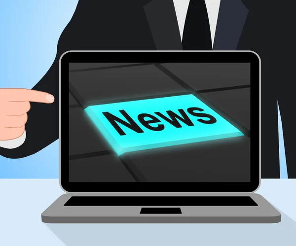 News Button Displays Newsletter Broadcast Online — Stock Photo, Image