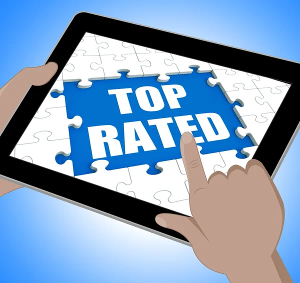 Top Rated Tablet significa Web Number 1 ou mais popular — Fotografia de Stock