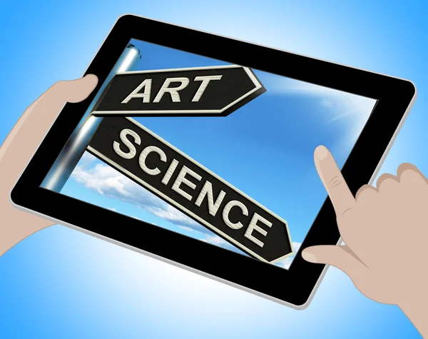 Kunst Wissenschaft Tablette bedeutet kreativ oder wissenschaftlich — Stockfoto