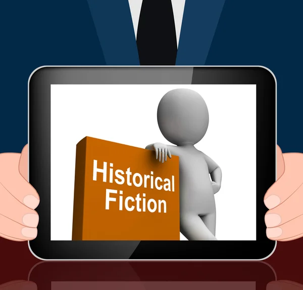 Livro de ficção histórica e personagem exibe livros do historiador — Fotografia de Stock