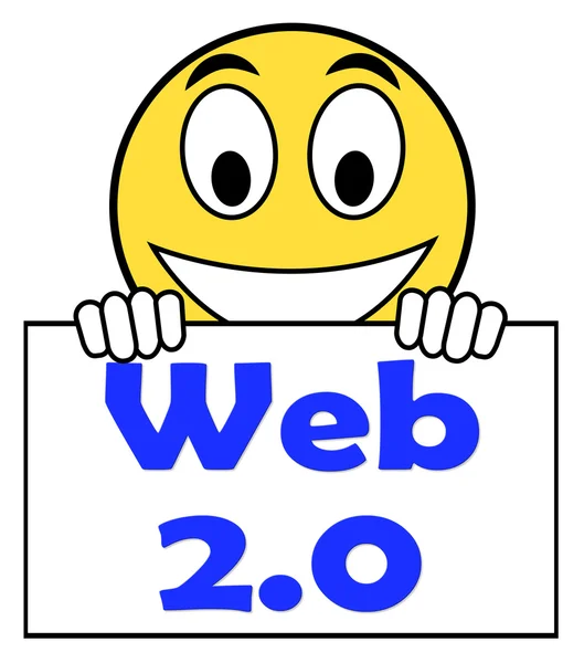 Web 2.0 en signo significa Red Web Tecnología y Red —  Fotos de Stock